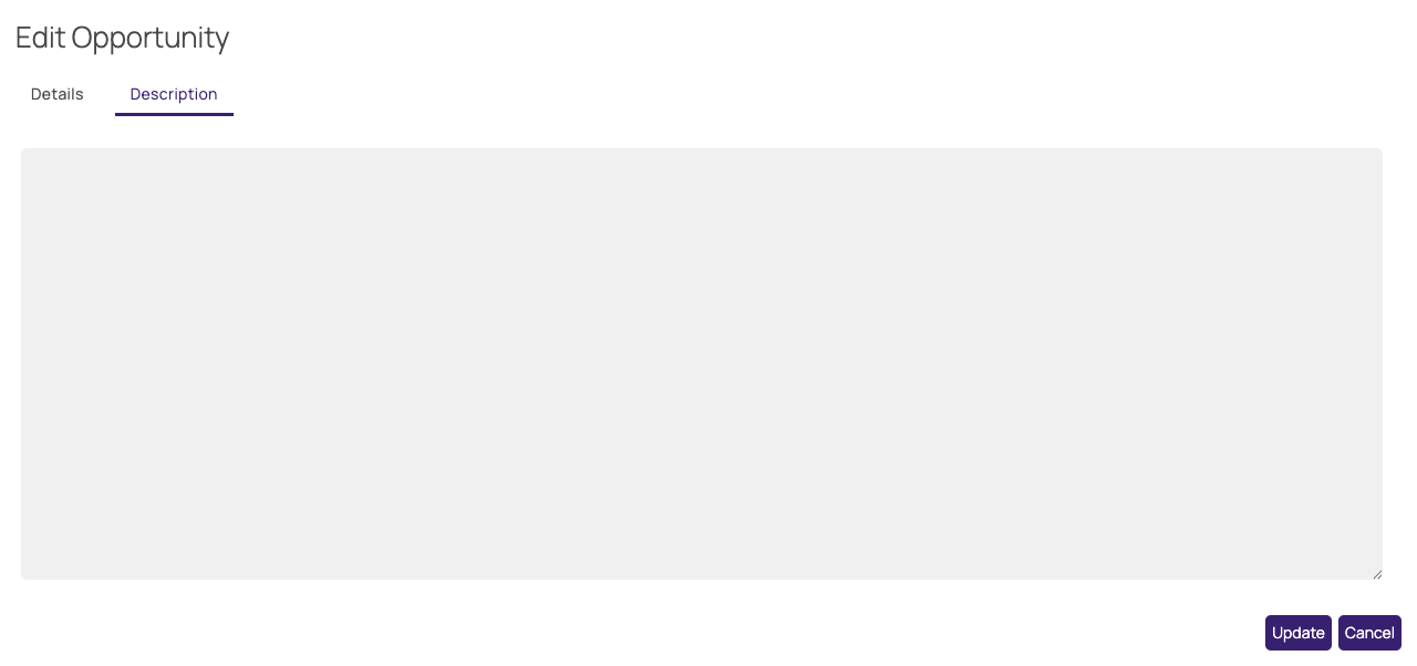 Edit Opportunity form, Description tab