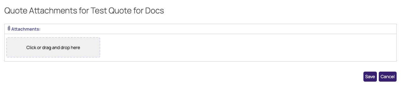 Quote Attachments form