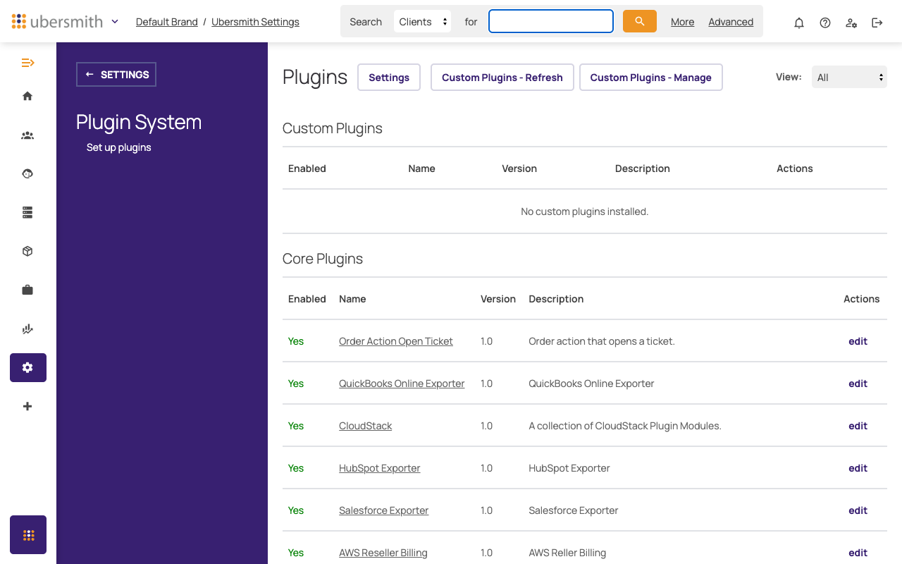 Plugins page with the Custom Plugins - Refresh button
