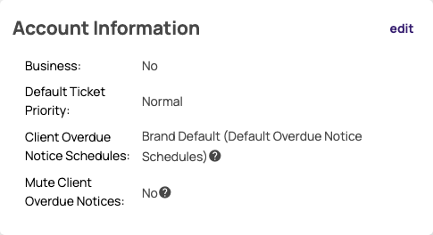 The Account Information box