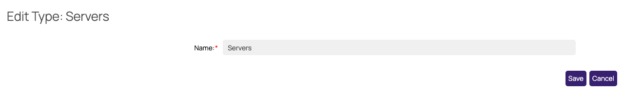 Edit Type form